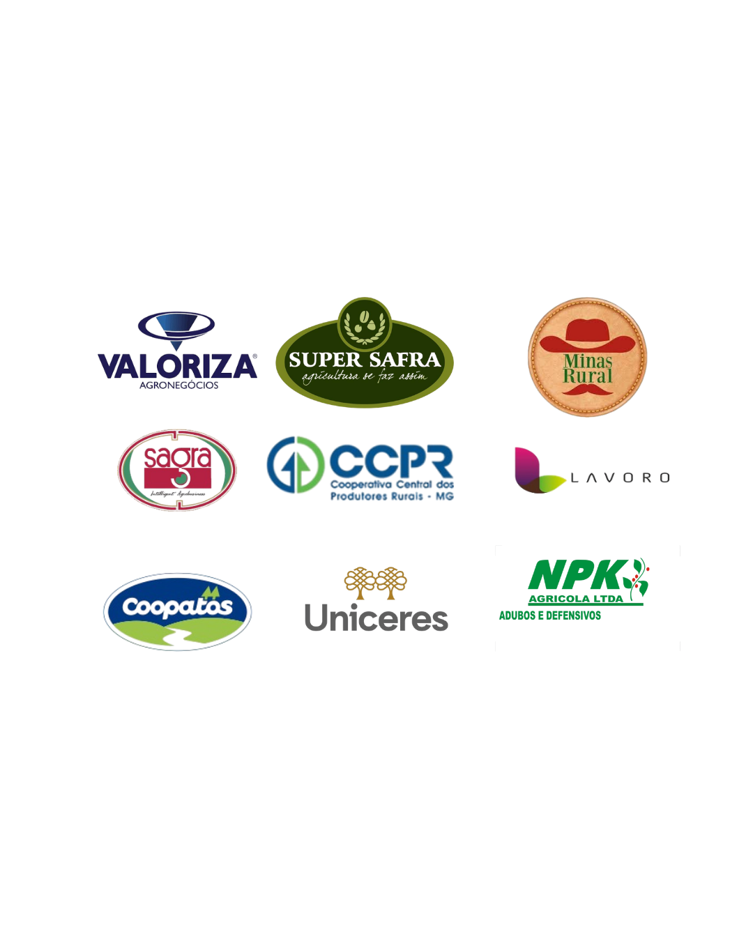 Logotipos de empresas e agrorevendas que utilizam o WINFIT Agro+